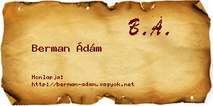 Berman Ádám névjegykártya