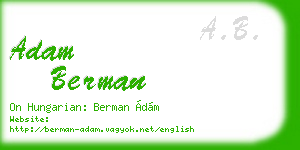 adam berman business card