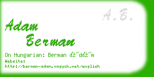 adam berman business card